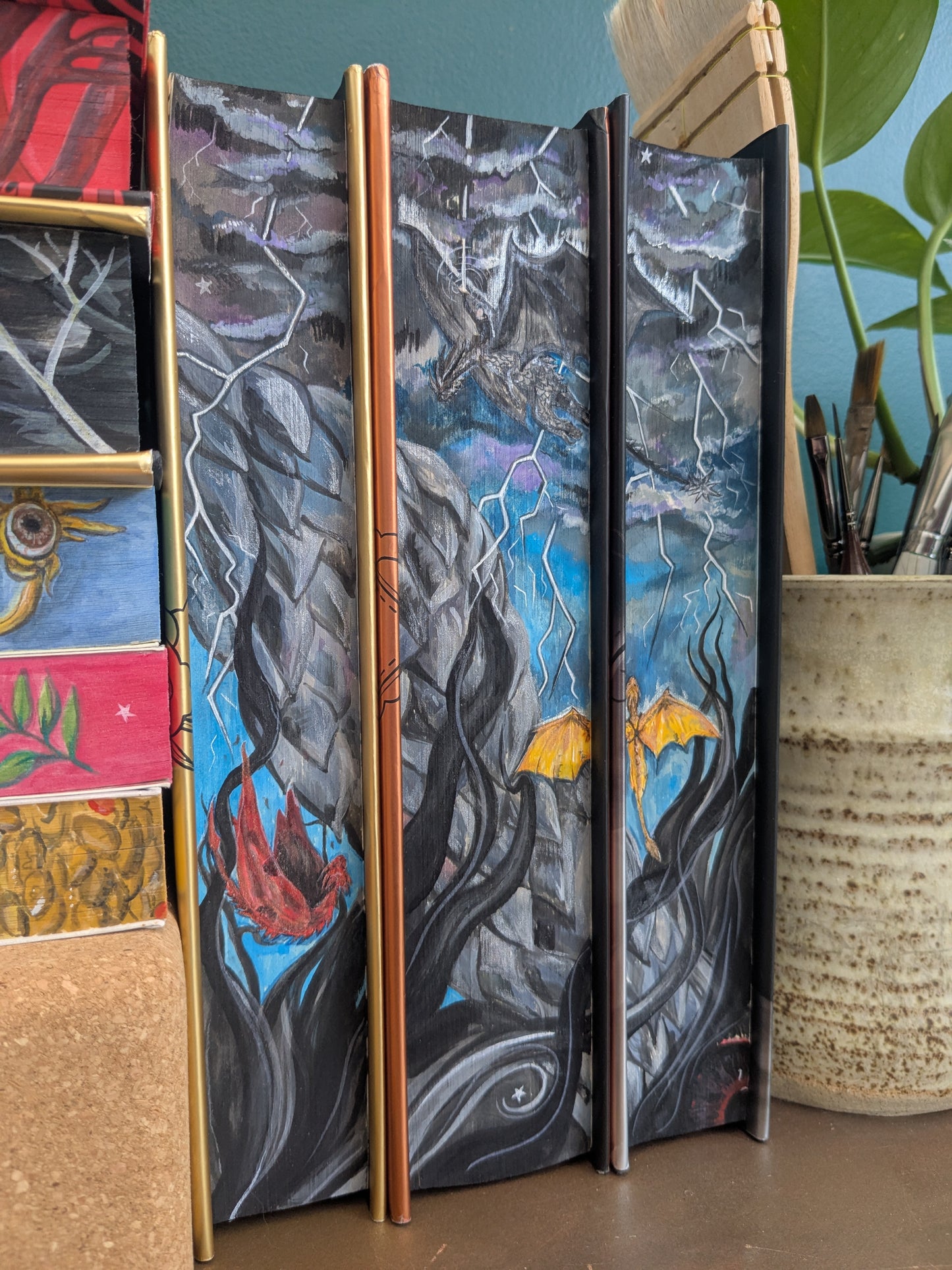 The Empyrean books fore edge painting fourth wing x iron flame x onyx storm LIGHT edges