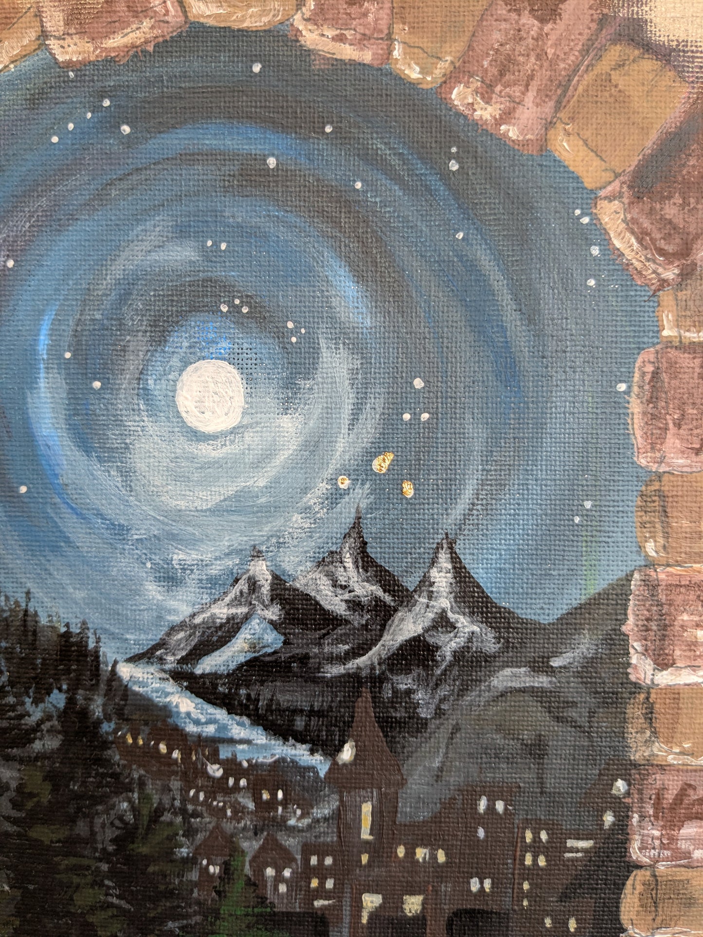 Original painting Starlight city beyond the window velaris acotar