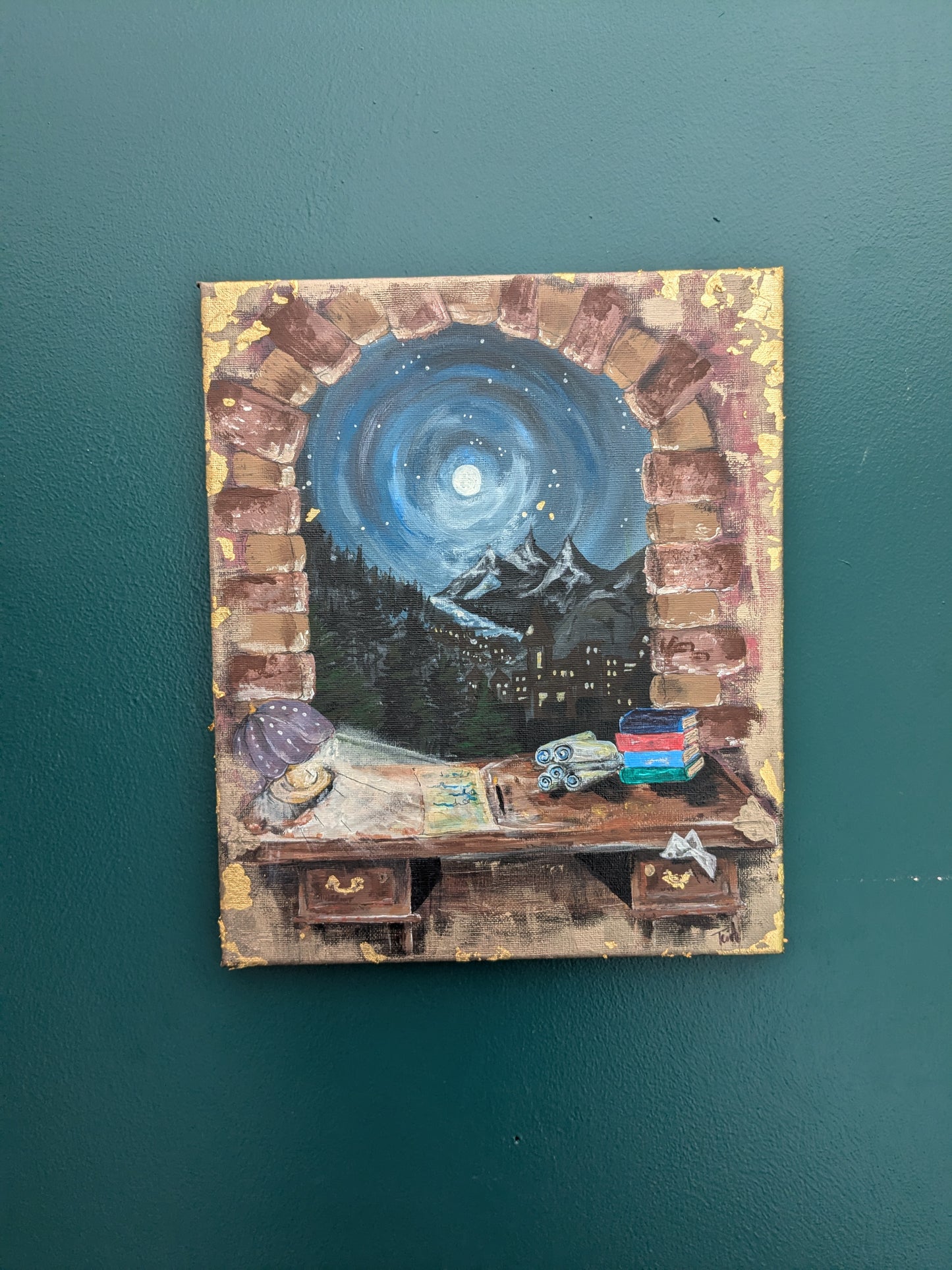 Original painting Starlight city beyond the window velaris acotar