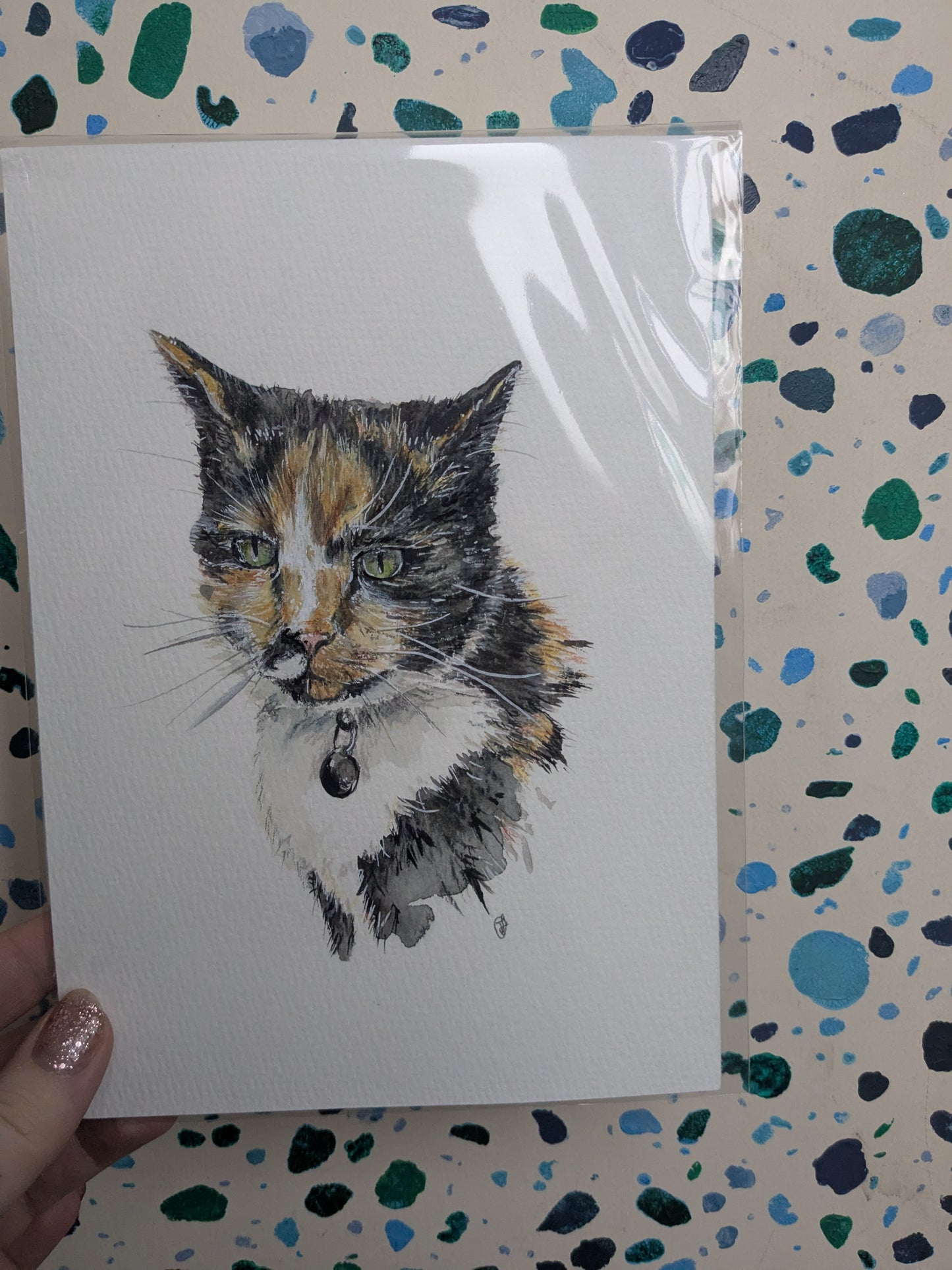 Petite custom pet portrait A5