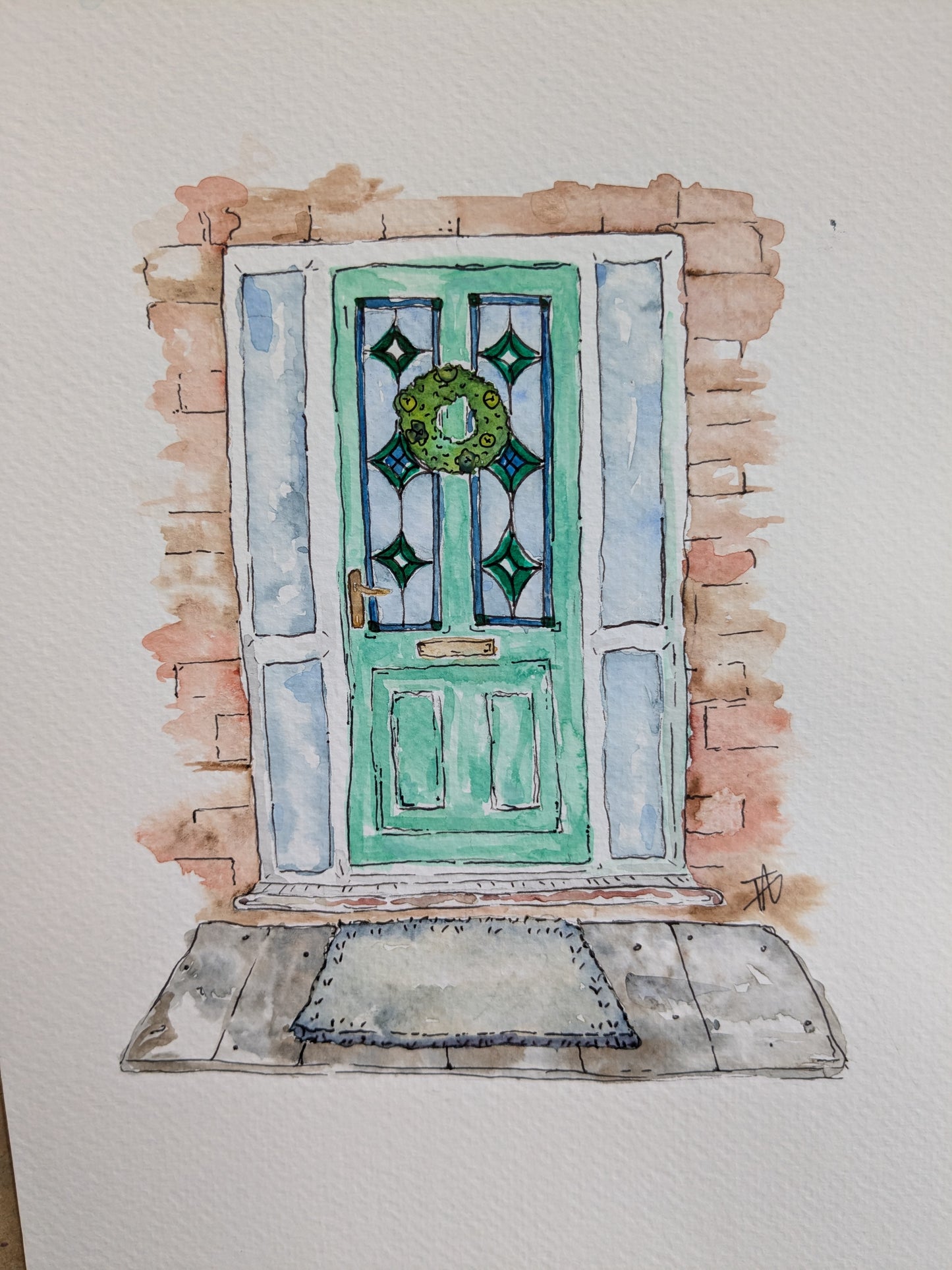 Front door memory keepsake illustration custom