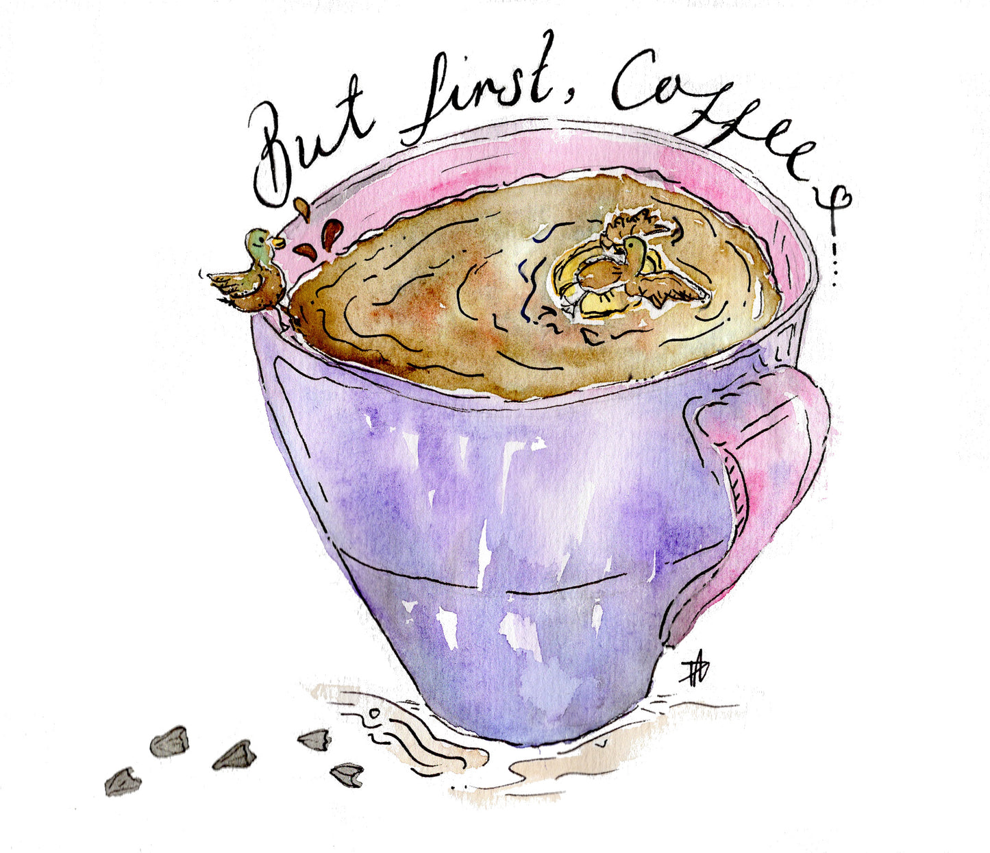 But First coffee caffeine addict A5 print